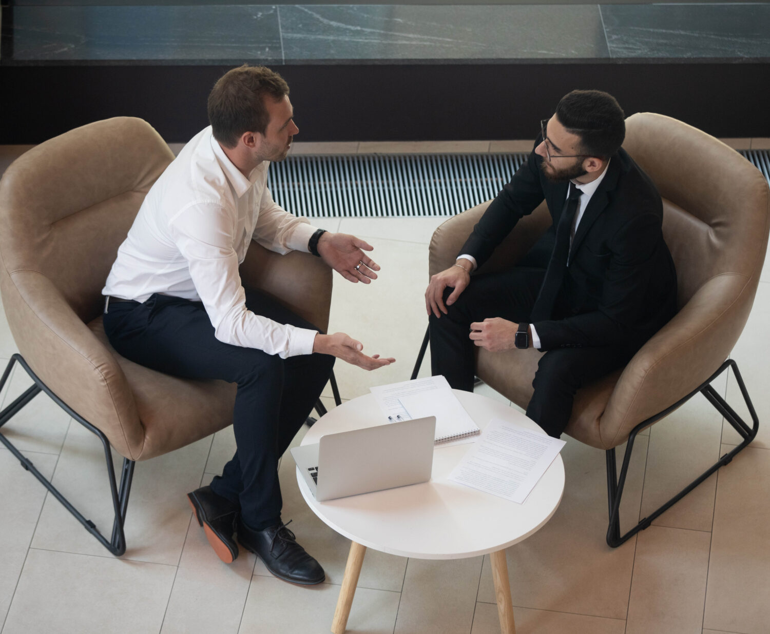 Business men discussing